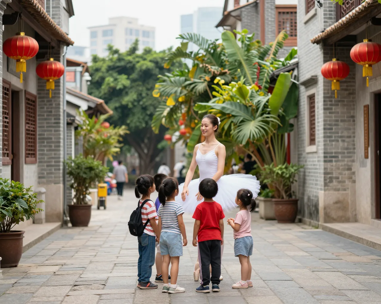 Bailarina russa encanta em rua histórica de Zhuhai