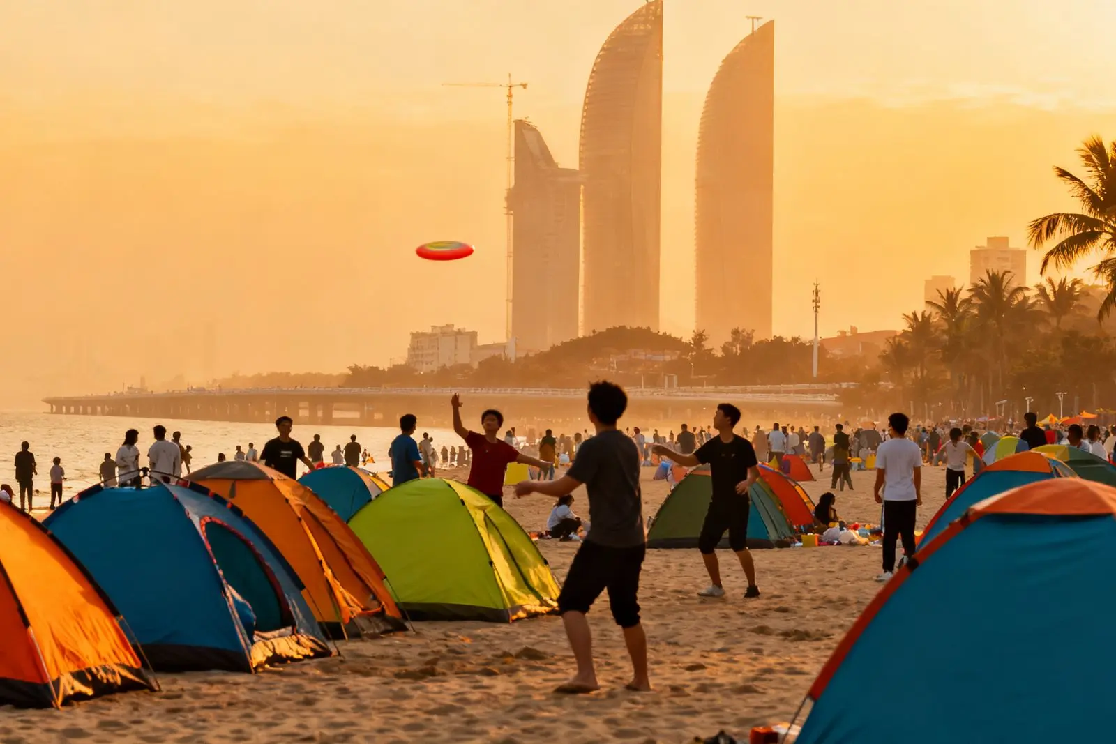 Camping na praia: Zhuhai lota a Baía de Relawan com festa e consciência ambiental