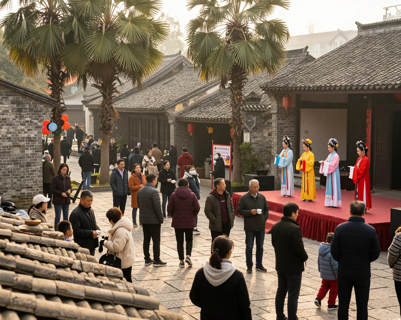 Cidade histórica de Zhuhai celebra Ano Novo com ópera tradicional e turistas de Macau e HK