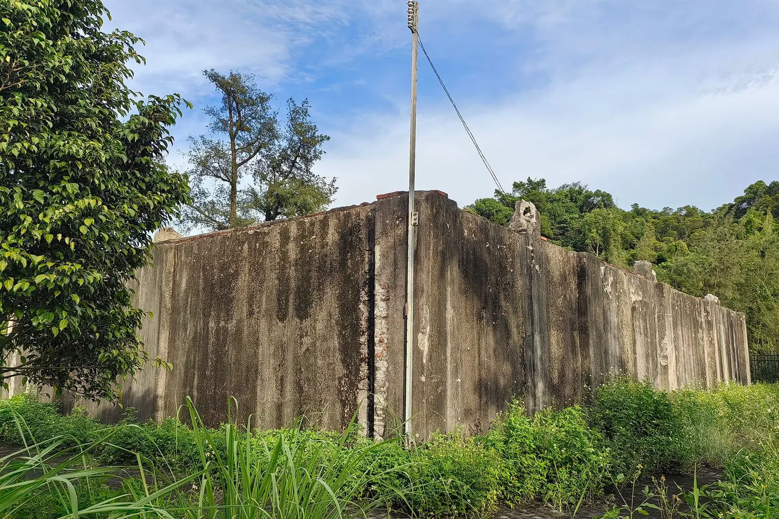 Supply depot in the Sanzao Town seen from the northwest