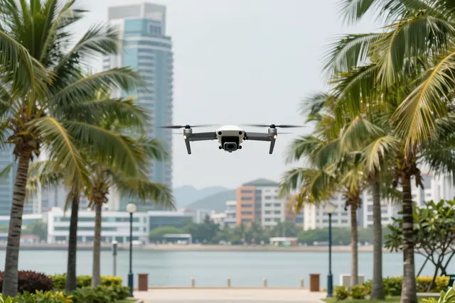 Drone em forma de garrafa térmica segura festival de TV em Zhuhai
