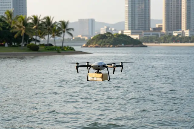 Drone entrega carta de aprovação do vestibular em ilha de Zhuhai em 2h30