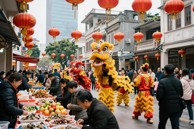 Festival de Ano Novo transforma rua histórica em centro gastronômico em Zhuhai