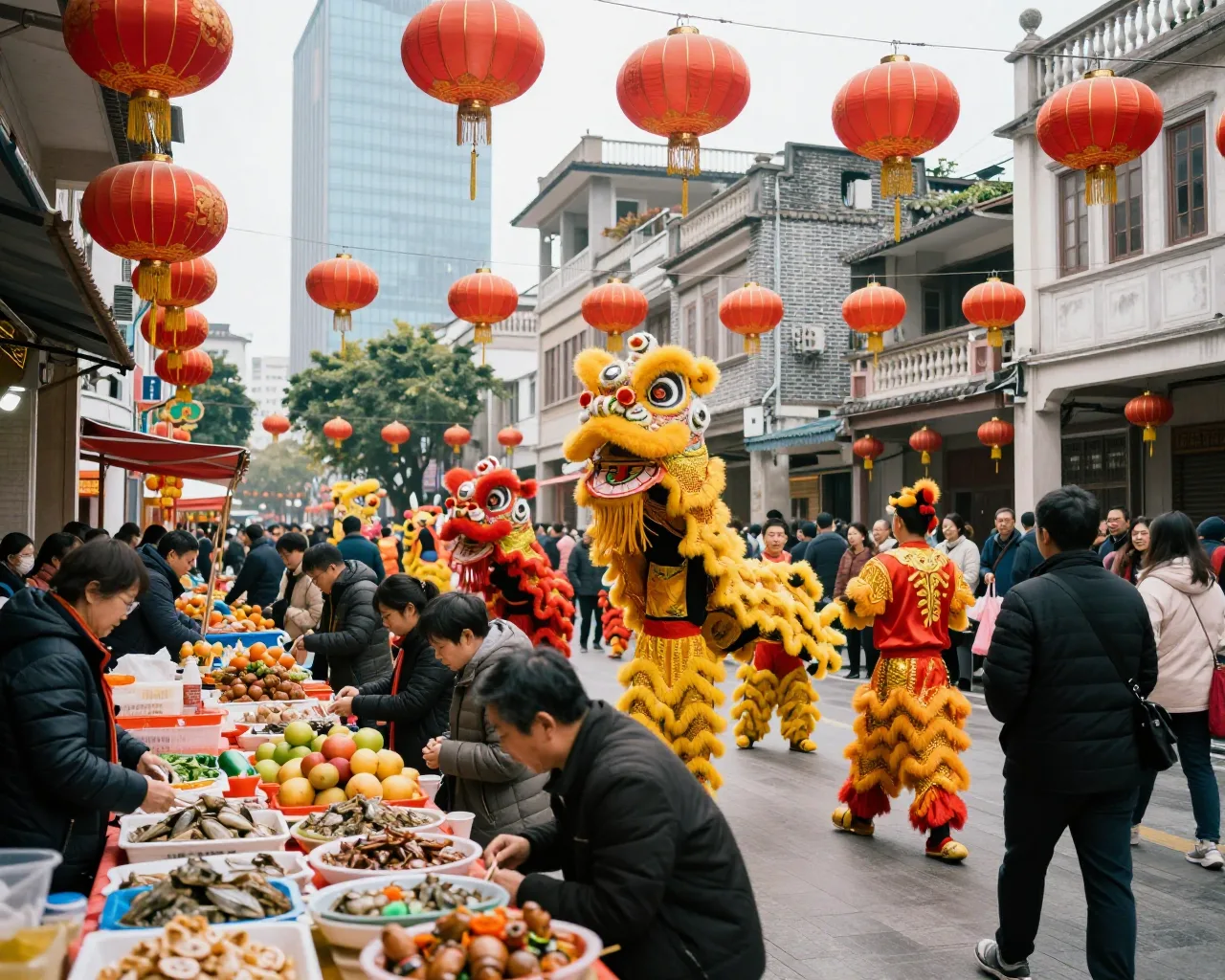 Festival de Ano Novo transforma rua histórica em centro gastronômico em Zhuhai