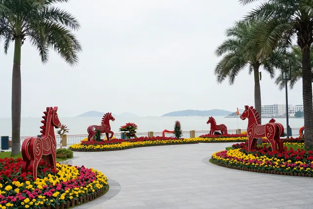 Hengqin se transforma em jardim de flores para o Ano Novo Lunar