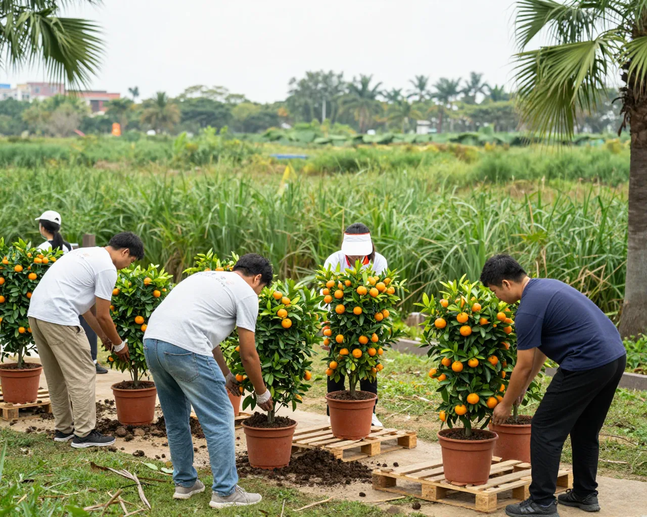 Hengqin transforma laranjeiras de Ano Novo em plantio ecológico