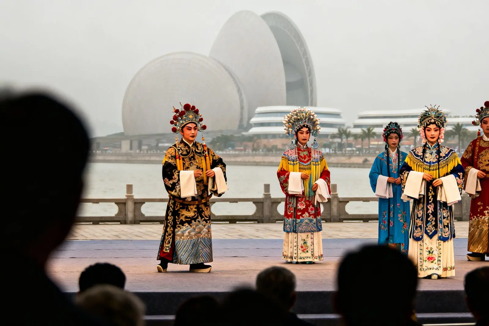 Jovens e idosos dividem palco em festival de ópera chinesa em Zhuhai