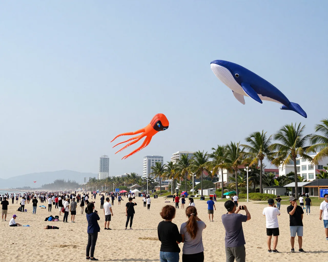 Kites gigantes e personagens de filme dominam o céu da Praia de Xiangluwan