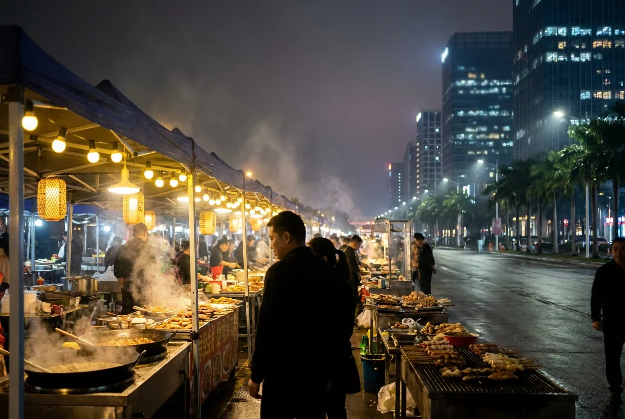 Mercado noturno da Praça Moore (摩尔广场夜市)