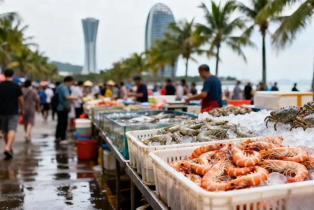 Mercados de frutos do mar de Zhuhai explodem em vendas durante feriado