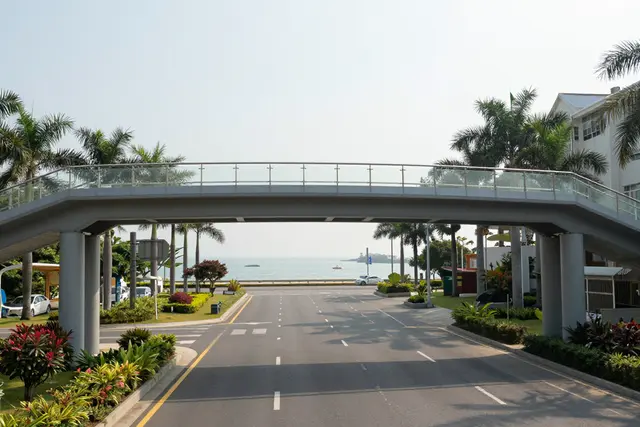 Nova passarela em Zhuhai liga áreas industriais e melhora trânsito na G105