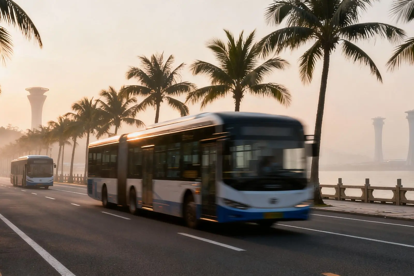 Novas linhas de ônibus ligam Zhuhai a cidades vizinhas em horário de pico