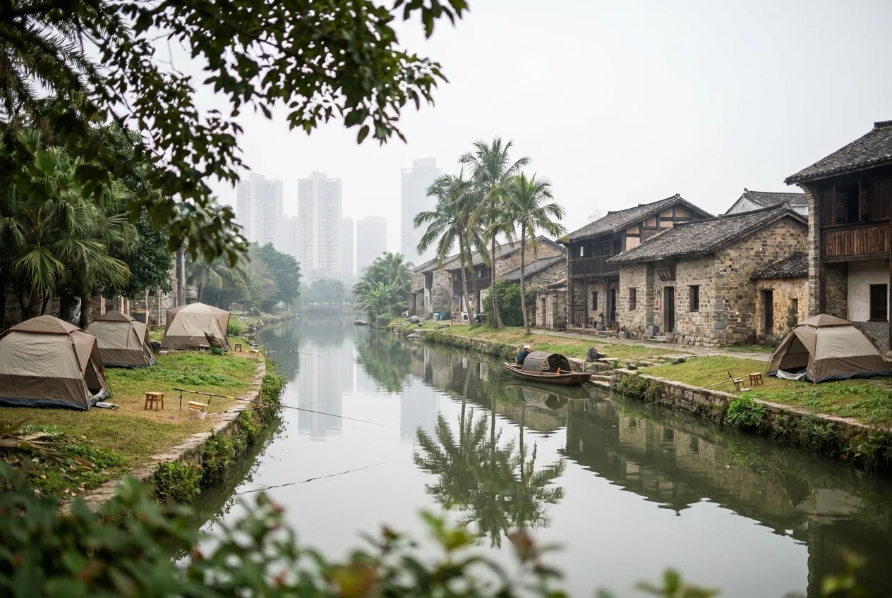 Novo camping em Zhuhai une pesca, gastronomia e lucro para a vila