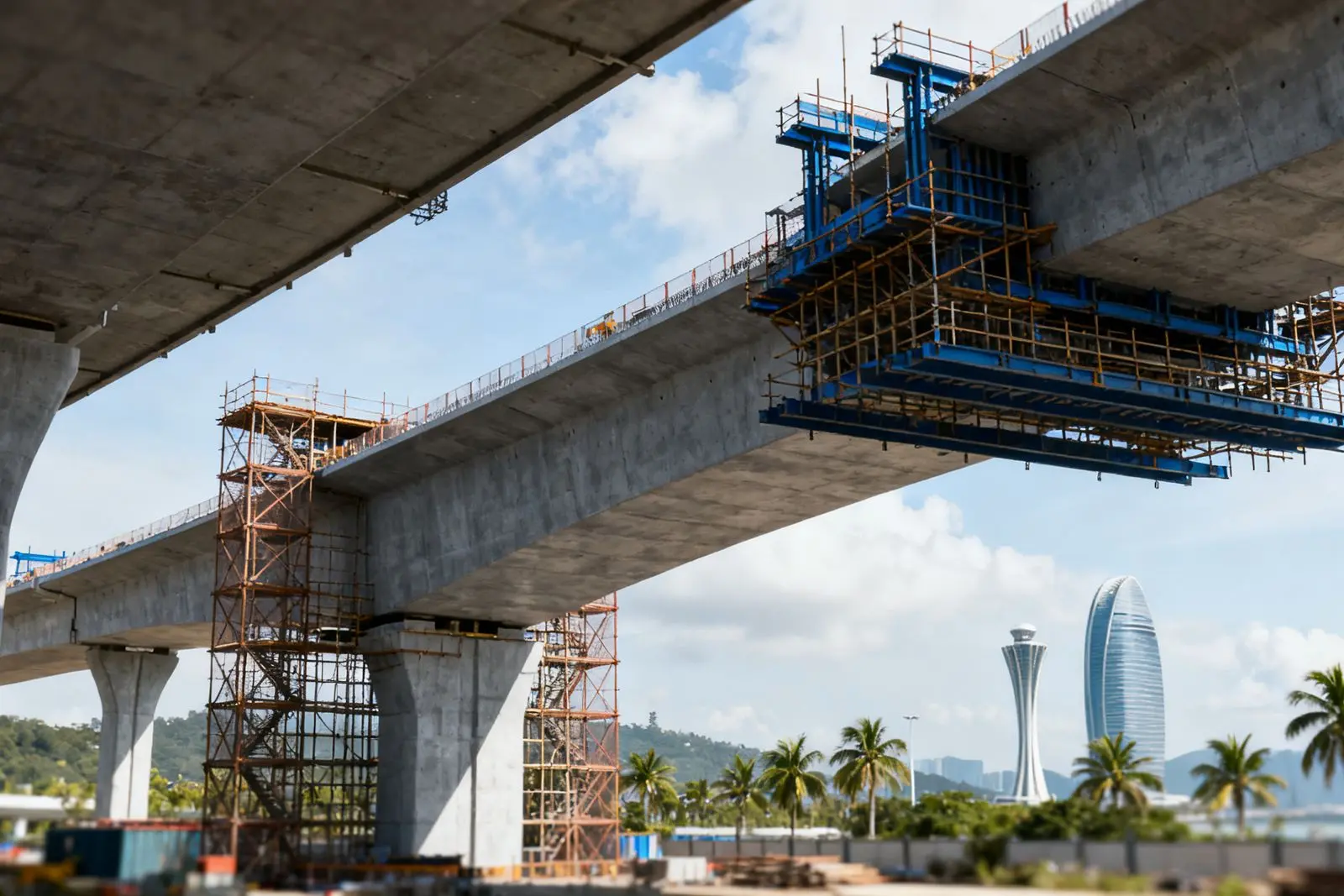Obra da via expressa Hegang avança com primeira concretagem de viga contínua