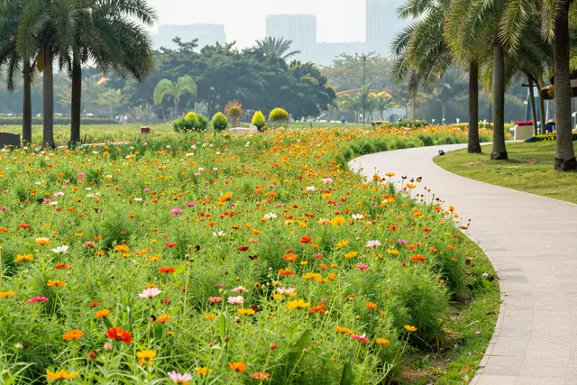 Parque na China ganha fontes e pomar para o Ano Novo Chinês