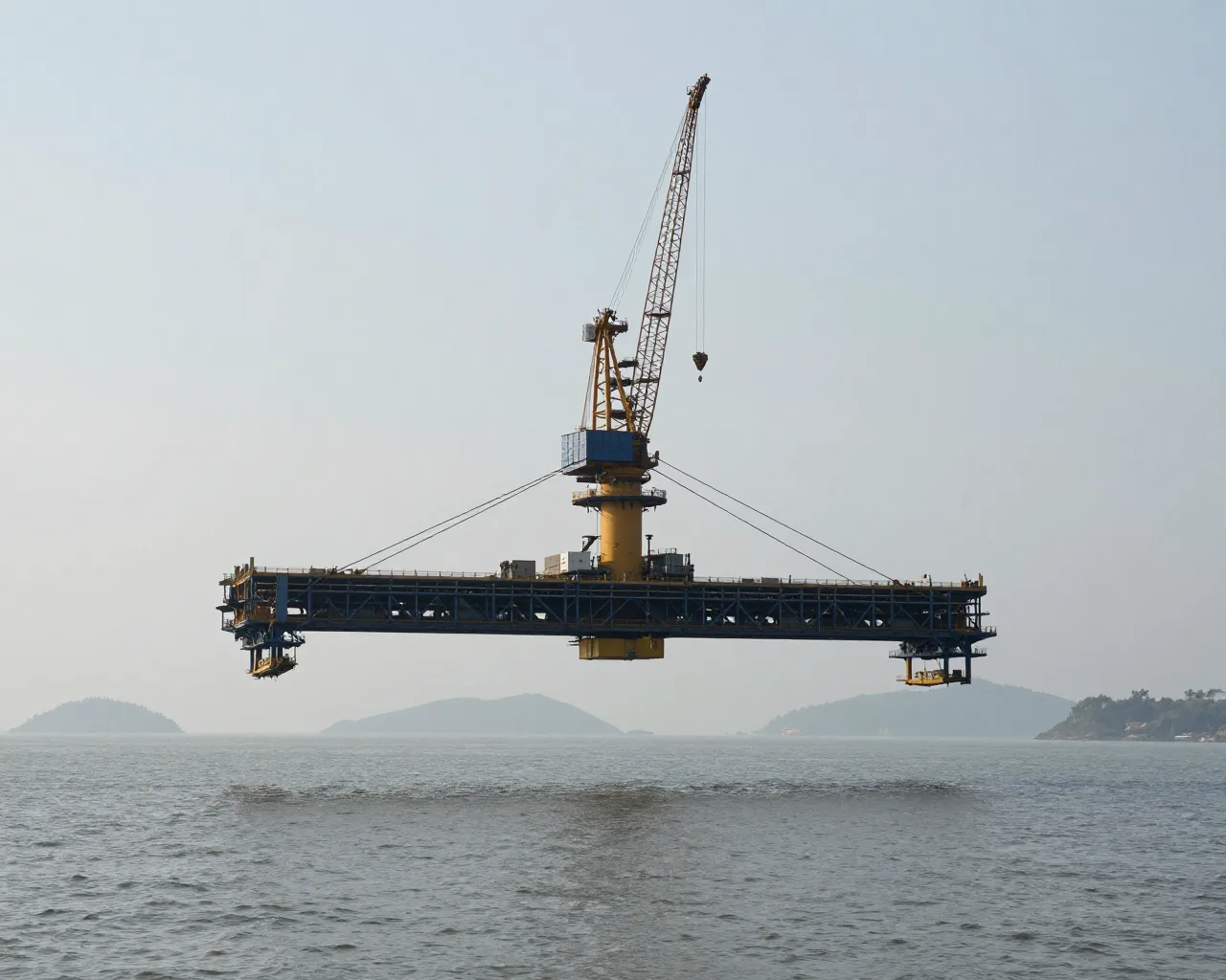 Ponte Shenzhen-Zhongshan: primeira viga de aço posicionada no mar