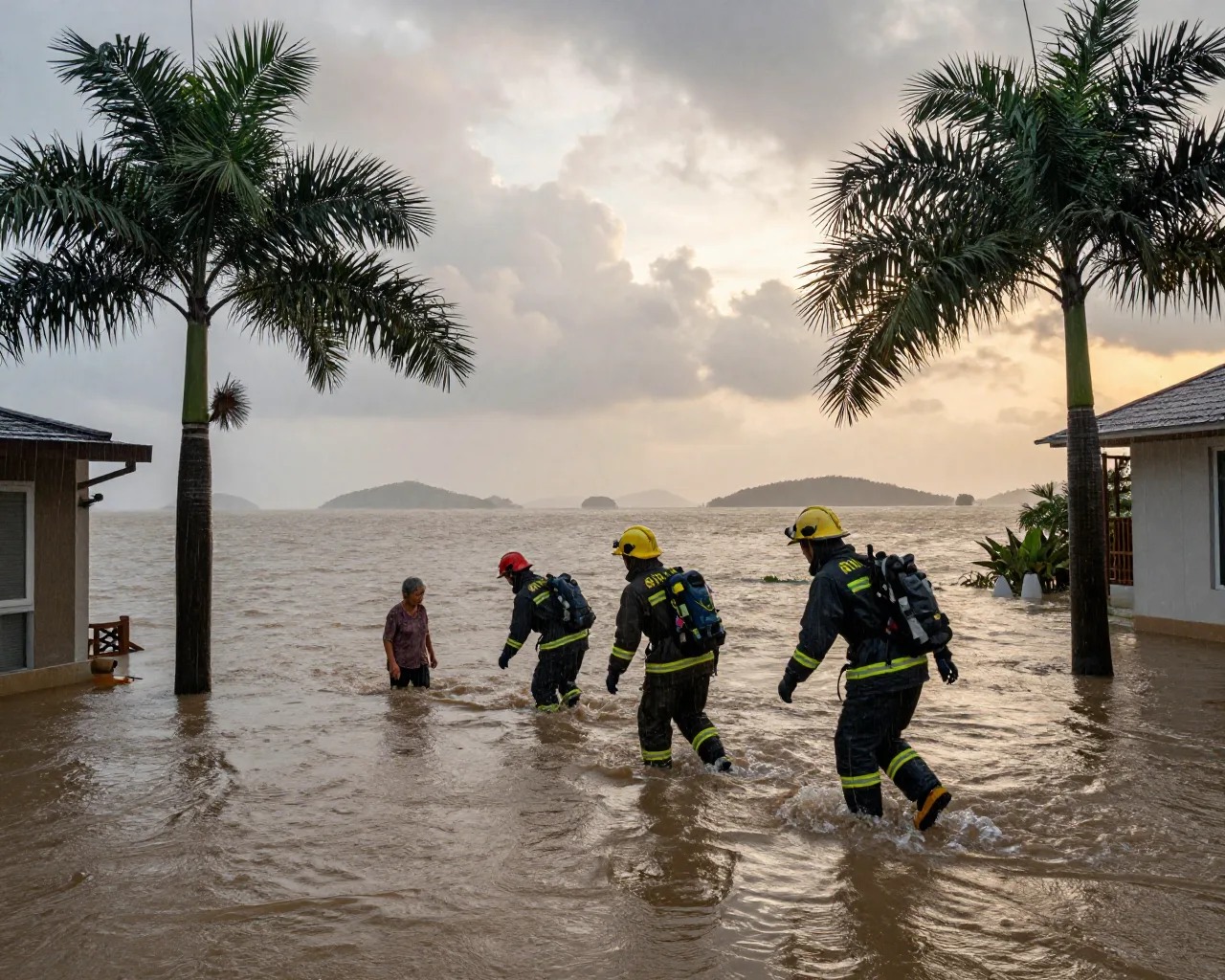 Resgate em Zhuhai: 66 pessoas salvas de ilhas e cheias durante o tufão