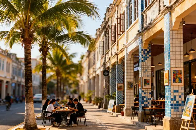 Rua histórica de Zhuhai vira polo de cafés, bares e galerias de arte