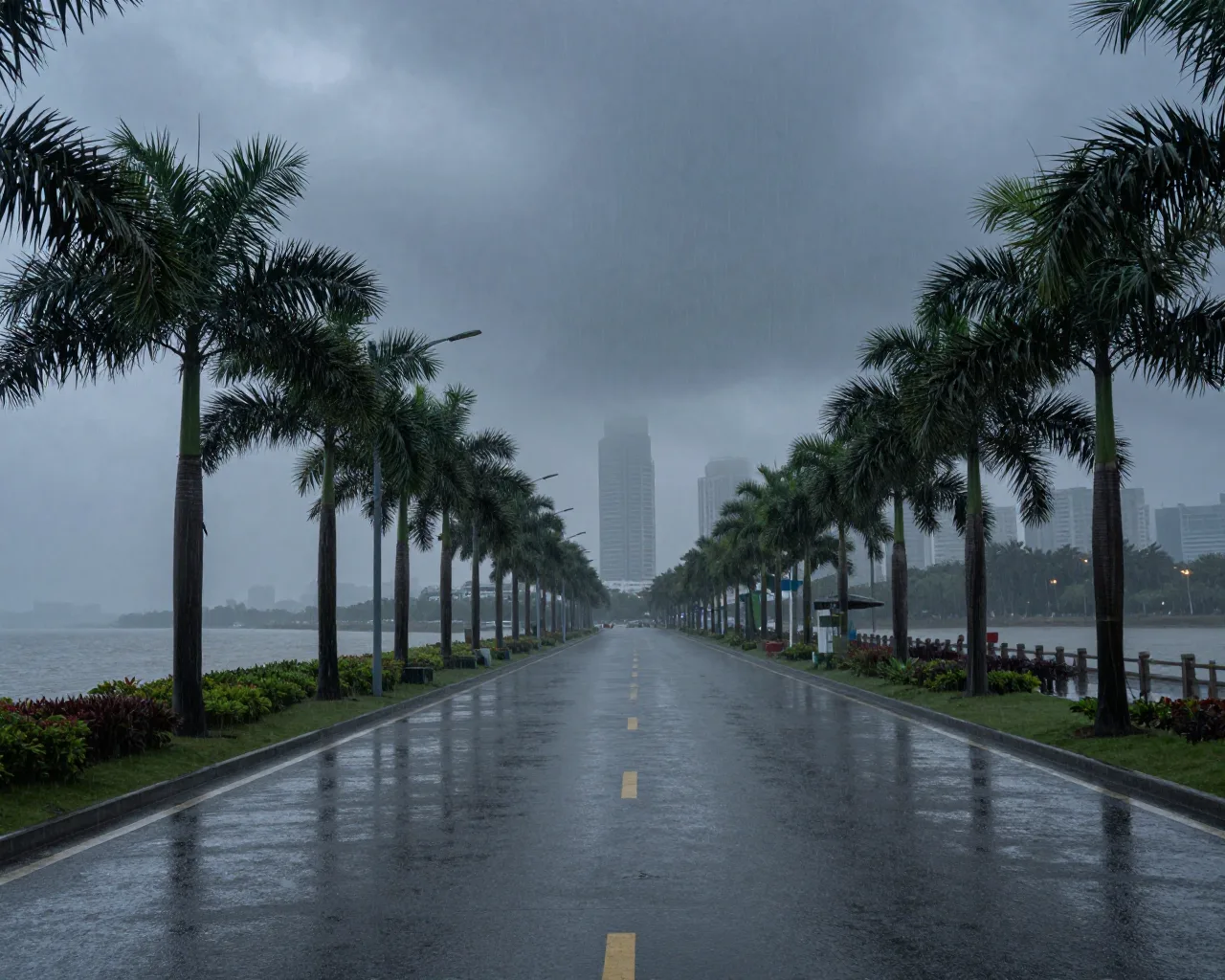 Tufão Hongxia atinge Zhuhai com ventos fortes e chuva intensa