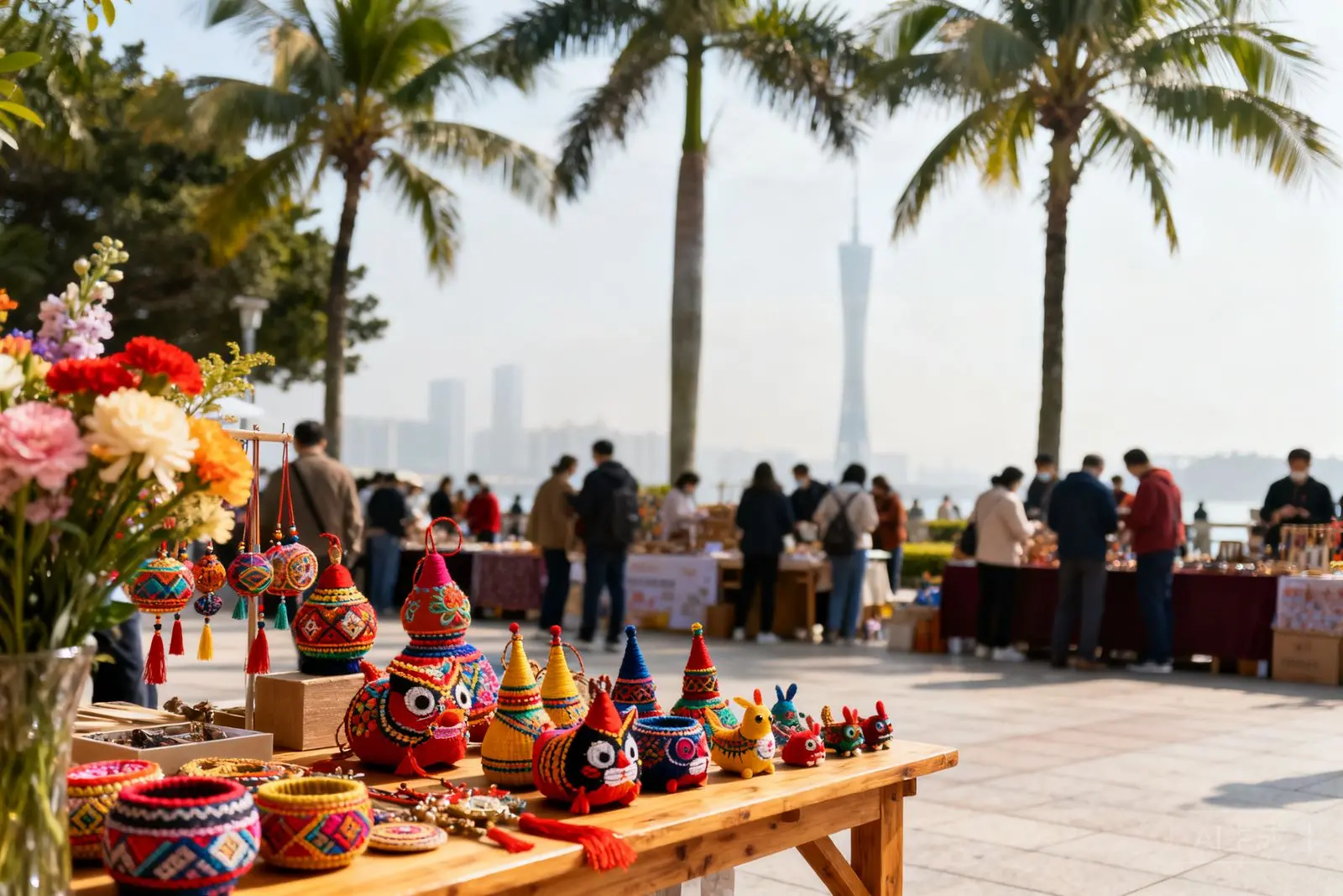 Zhuhai abre mercado de Ano Novo com mascotes e artesanato local