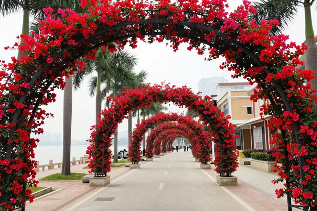 Zhuhai se veste de vermelho para o Ano Novo Chinês com mais de 40 exibições de flores