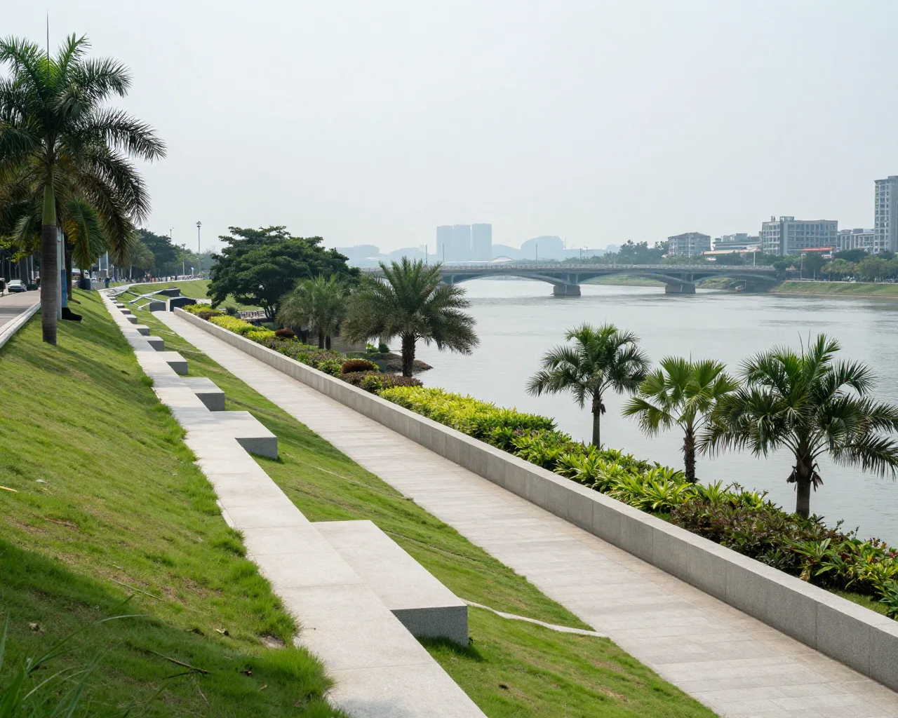 Zhuhai transforma dique de proteção em parque ecológico ao longo do rio Huangyang