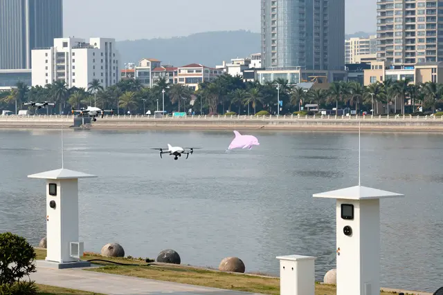 Zhuhai usa IA e drones para proteger 1.000 golfinhos-rosas no estuário