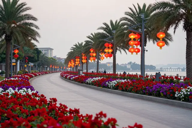 Zhuhai veste 25 mil m² de flores e lanternas para o Ano do Coelho