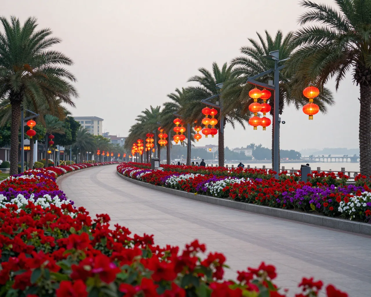 Zhuhai veste 25 mil m² de flores e lanternas para o Ano do Coelho